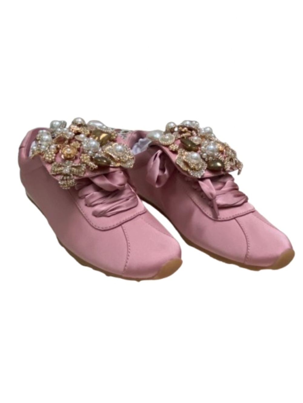 ✨NIB✨ Jeffrey Campbell Shelter-J2 Embellished Satin Sneakers Pink
